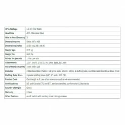 Buy 😉 LEM Dual Grind #22 Big Bite Meat Grinder | 1HP Stainless Steel ✔️ -KitchenAid Shop 1786specs