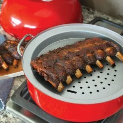 Hot Sale ❤️ Nordic Ware Kettle Smoker Red 😀 -KitchenAid Shop 36556 ribs04 silver