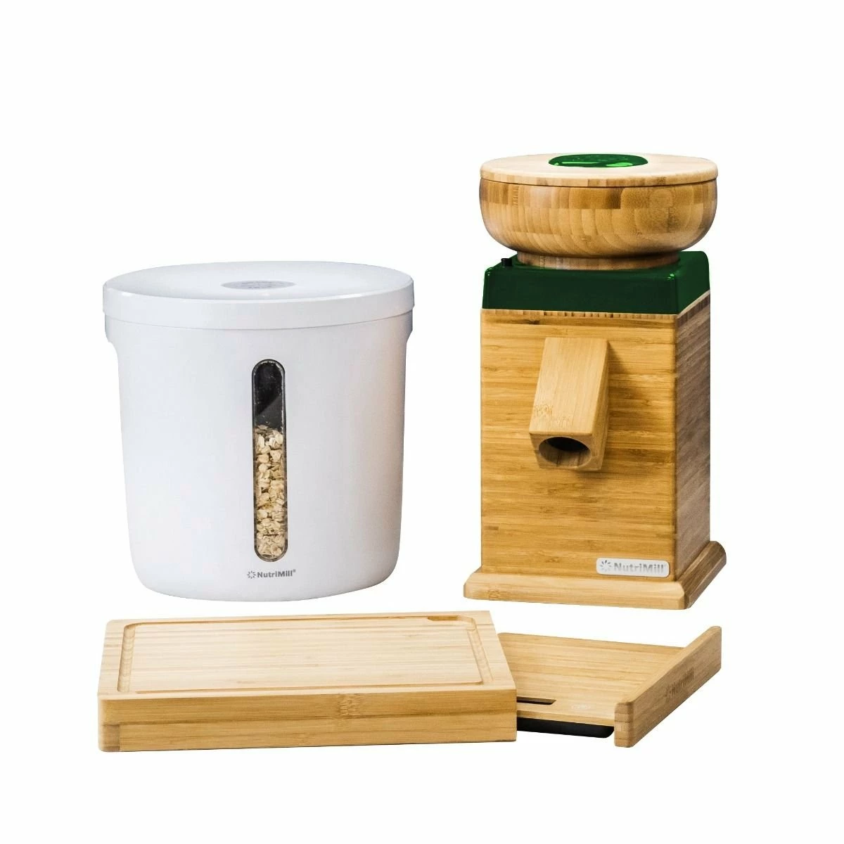 New ❤️ NutriMill Harvest Grain Mill | Forest Green + Cutting Board & Canister Bundle Green 🤩 1 New ❤️ NutriMill Harvest Grain Mill | Forest Green + Cutting Board & Canister Bundle Green 🤩