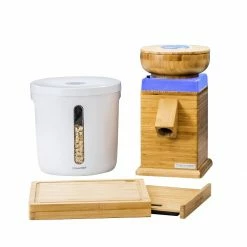 Best deal 🔔 NutriMill Harvest Grain Mill | Periwinkle + Cutting Board & Canister Bundle Blue 😉