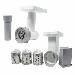 New ✨ Family Grain Mill Shred & Grind Accessory Set White & Stainless ❤️