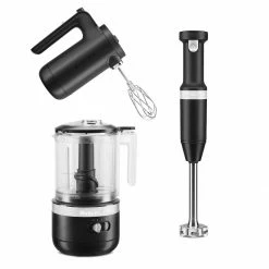 Best reviews of โ๏ธ KitchenAid Black Matte Cordless Small Appliances Set | Hand Mixer, Hand Blender & Food Chopper Black ๐