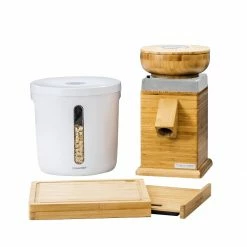 Wholesale 🥰 NutriMill Harvest Grain Mill | Silver + Cutting Board & Canister Bundle Silver 👏
