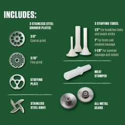 Deals 🌟 LEM Big Bite Meat Grinder #12 + Foot Switch Stainless Steel 🌟 -KitchenAid Shop lem big bite meat grinder 12 accessories 1